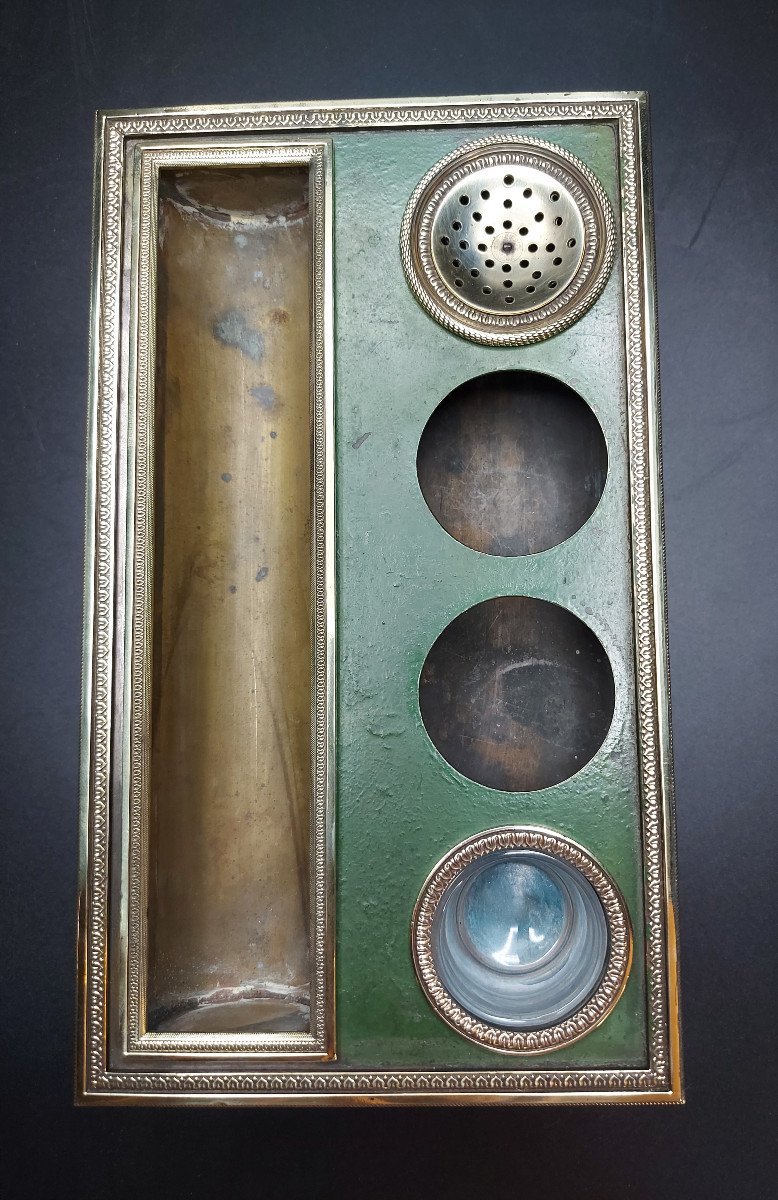 Inkwell Forming Writing Desk Period Early 19th Century-photo-4