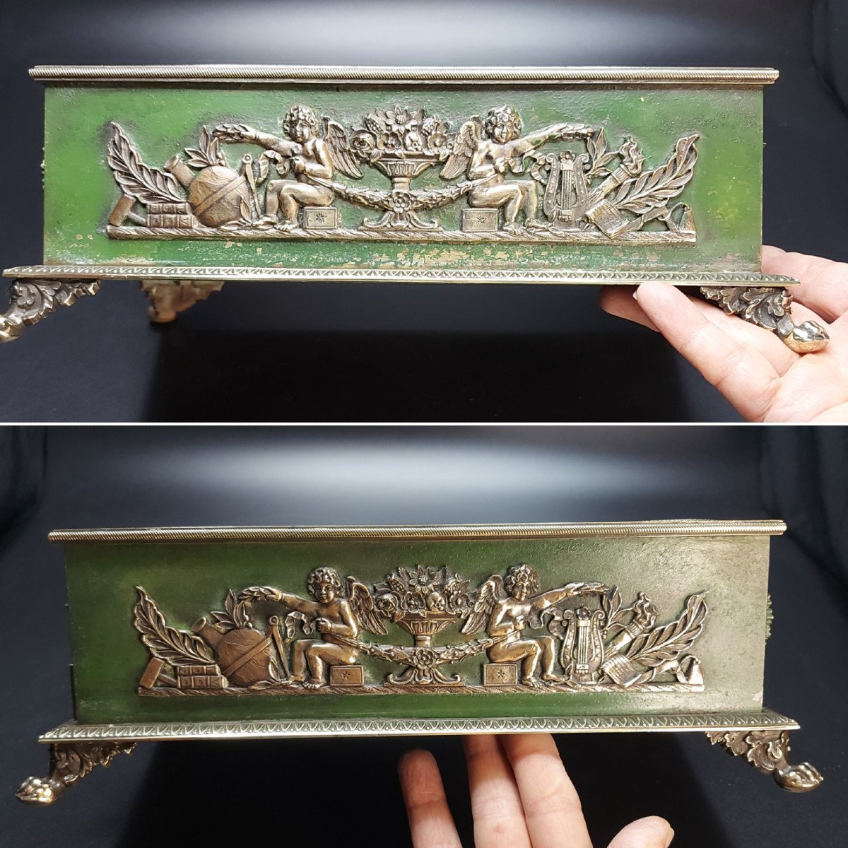Inkwell Forming Writing Desk Period Early 19th Century-photo-4