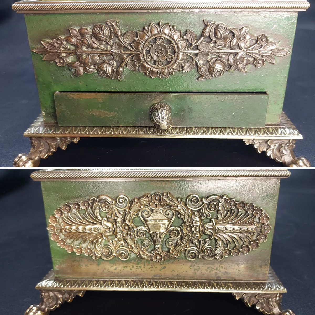Inkwell Forming Writing Desk Period Early 19th Century-photo-5