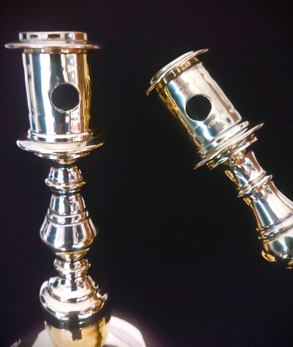Bronze Candlesticks (pair Of) 17th Century-photo-2