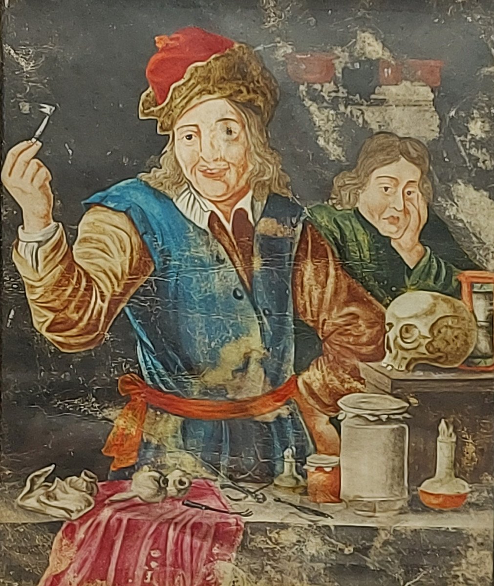 The Apothecary At His Work Gouache On Parchment Early 18th Century-photo-8