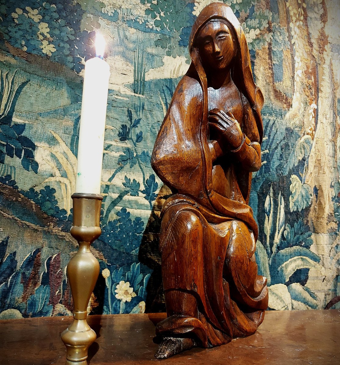 Proantic: Virgin In Carved Wood 18th Century