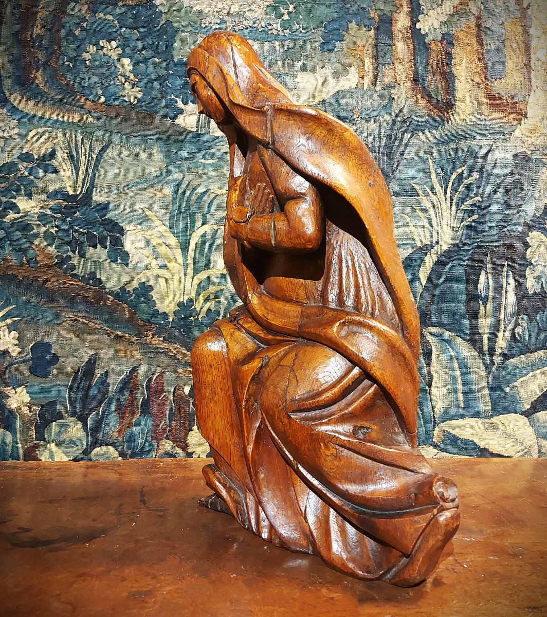 Proantic: Virgin In Carved Wood 18th Century