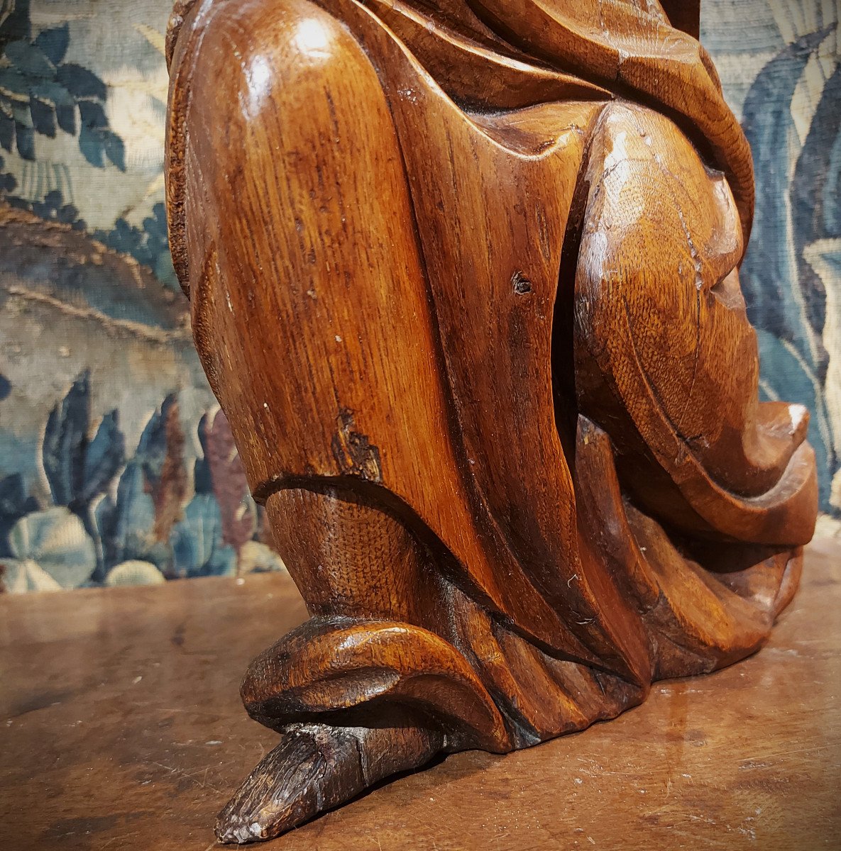 Proantic: Virgin In Carved Wood 18th Century