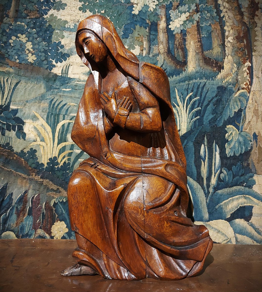Proantic: Virgin In Carved Wood 18th Century