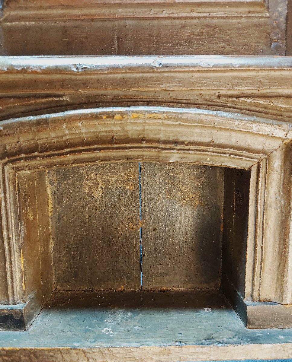 18th Century Wooden Model Representing A Fireplace-photo-4