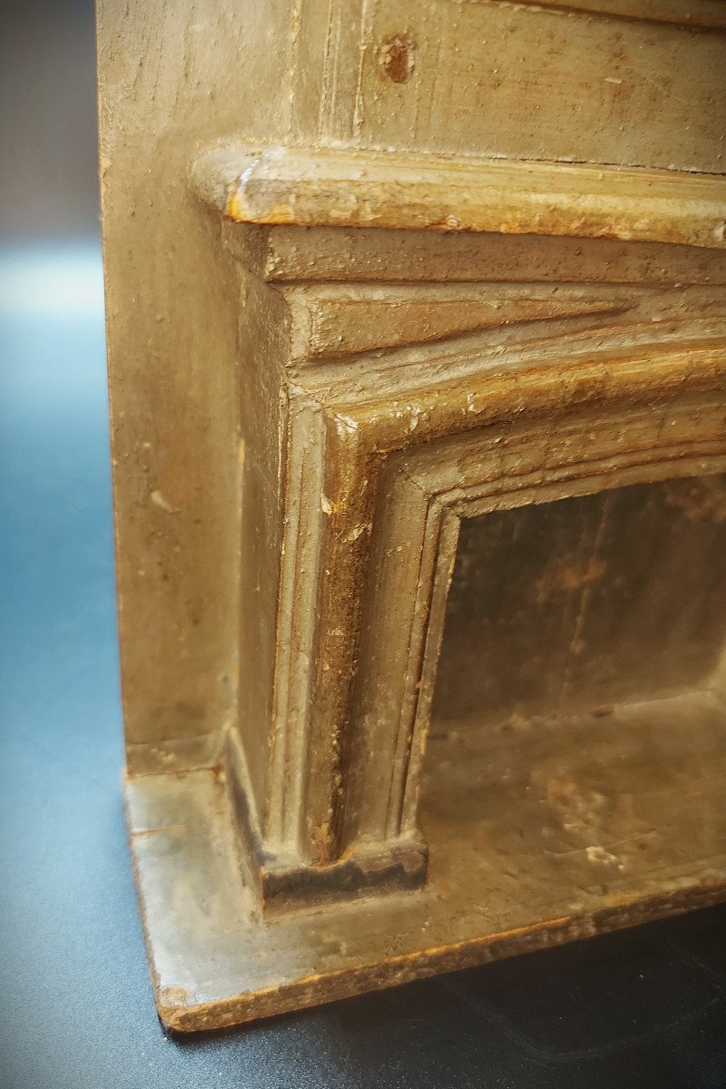 18th Century Wooden Model Representing A Fireplace-photo-5