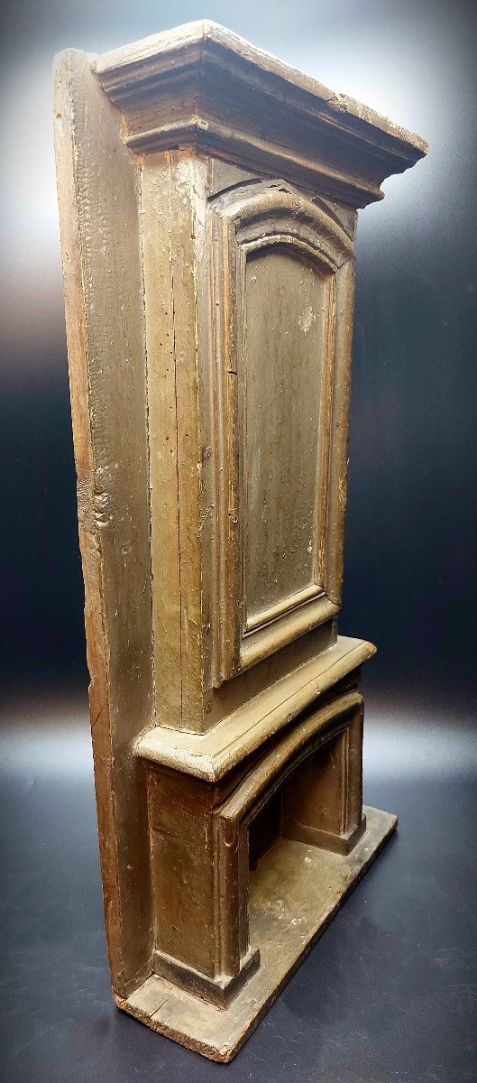 18th Century Wooden Model Representing A Fireplace-photo-6