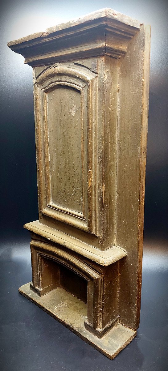 18th Century Wooden Model Representing A Fireplace-photo-7