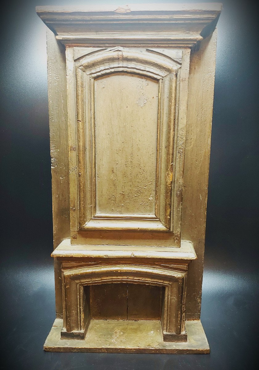 18th Century Wooden Model Representing A Fireplace-photo-8