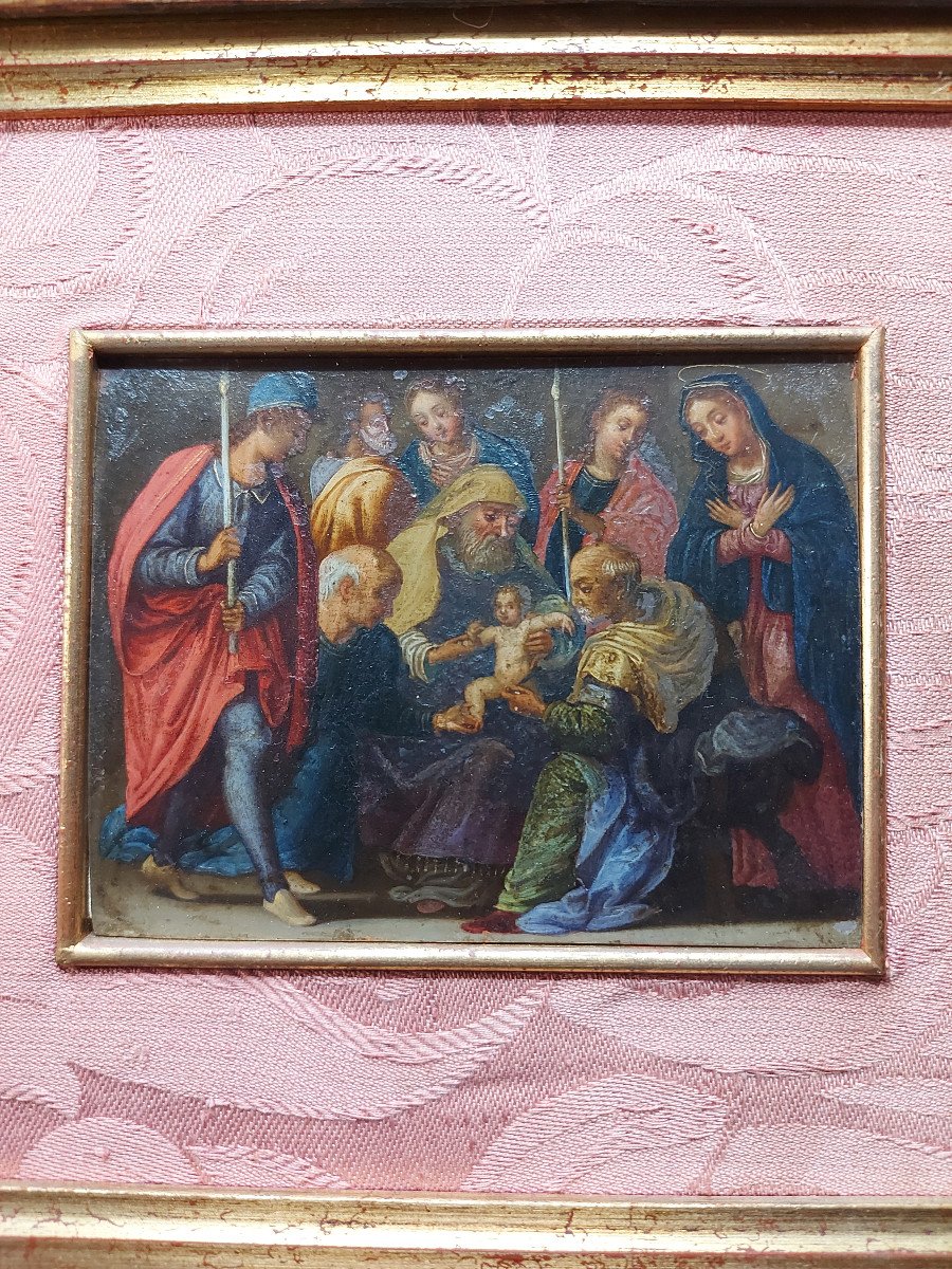 Circoncision De Jésus Huile Sur Cuivre 17e Siècle-photo-2