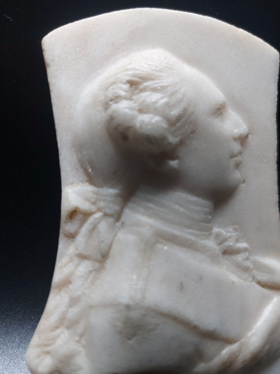 Louis XV Marble Profile 18th Century-photo-3