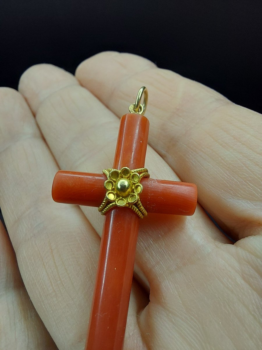 Coral And Gold Cross-photo-3