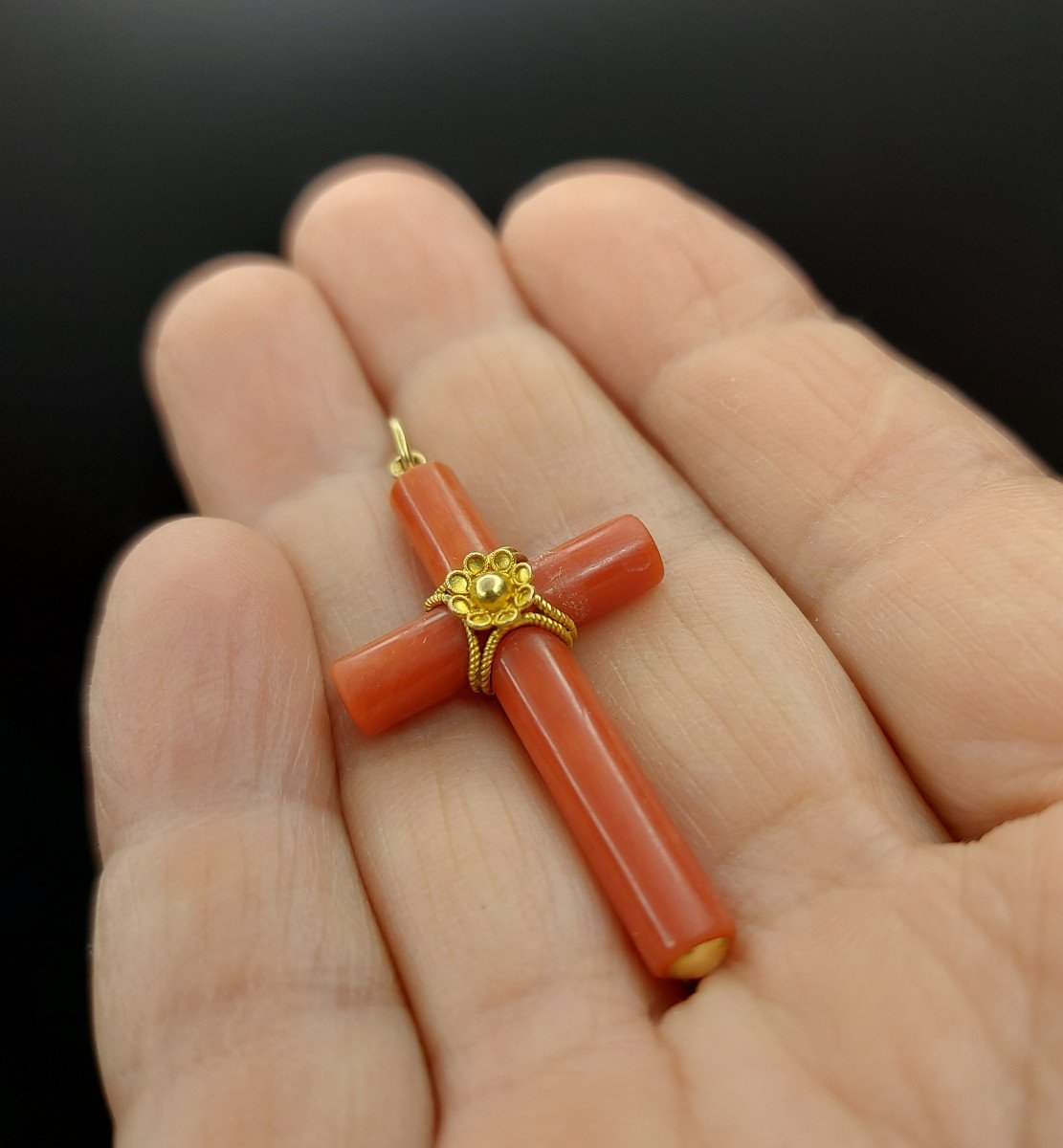 Coral And Gold Cross-photo-3