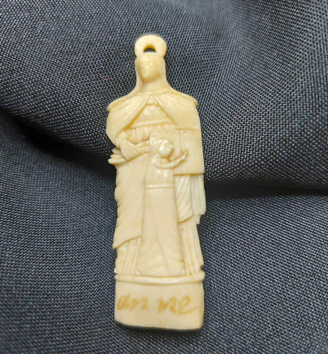 Bone Pendant: Education Of The Virgin Mary-photo-1