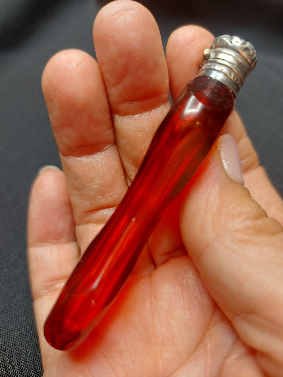 Cut Ruby Crystal Perfume Bottle -photo-3
