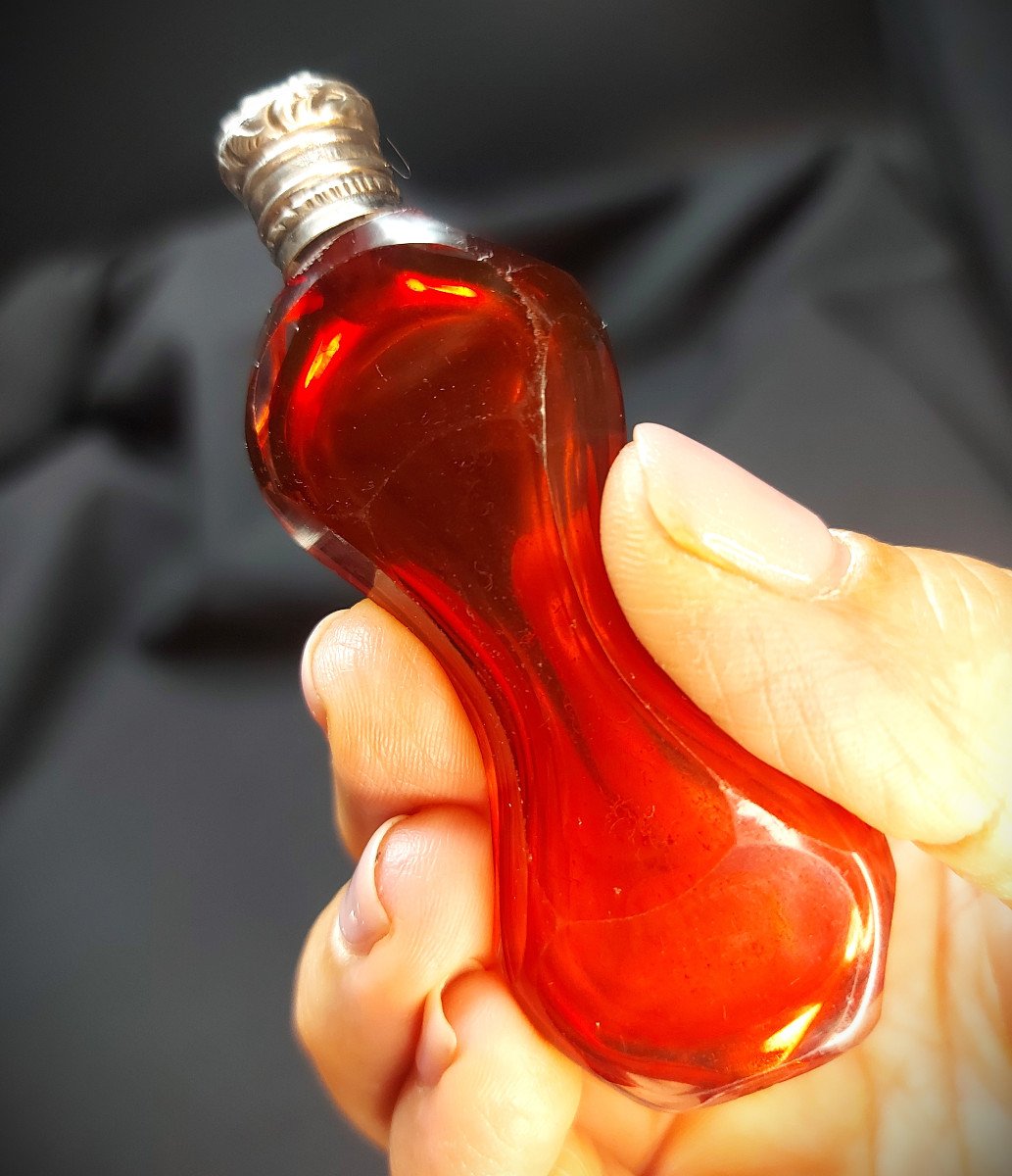 Cut Ruby Crystal Perfume Bottle 