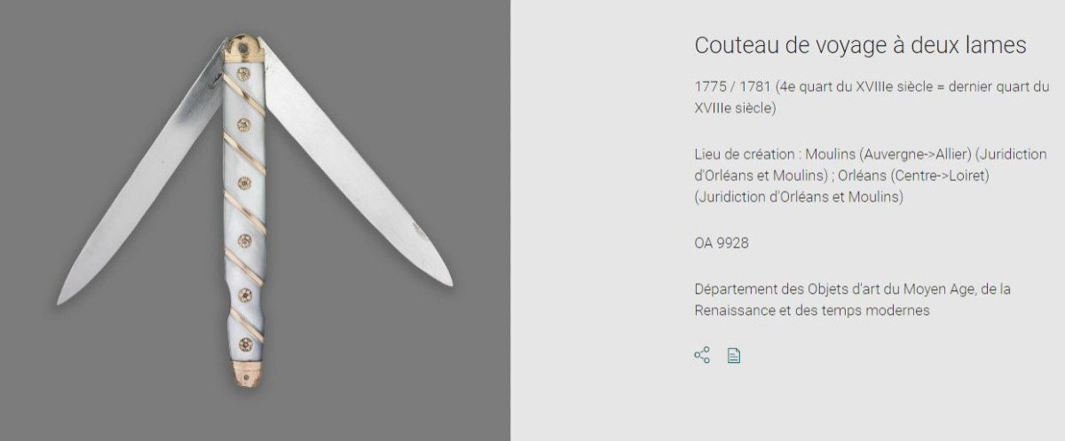 Louis XVI Period Two-blade Travel Knife-photo-7
