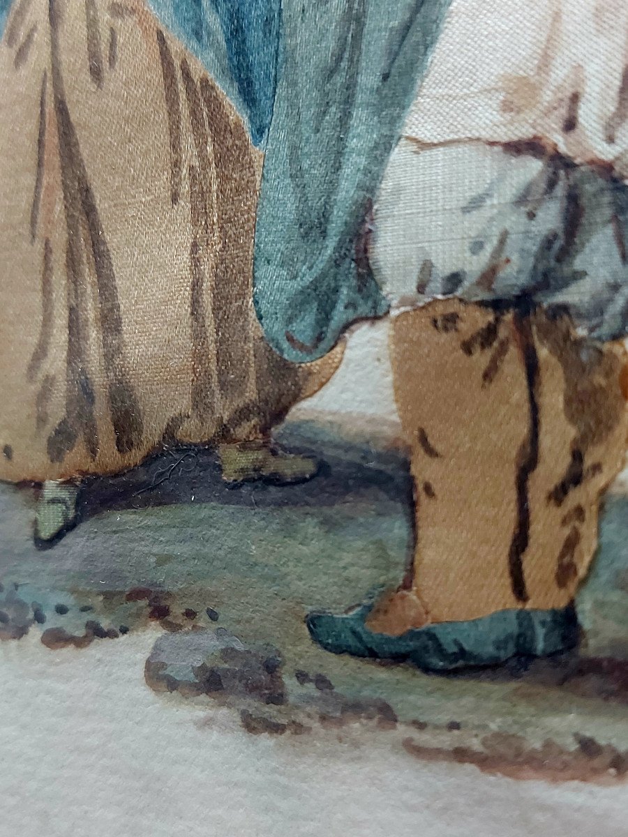 Gouache Habillée Et Marquetée De Paille : Les Petits Métiers-photo-5