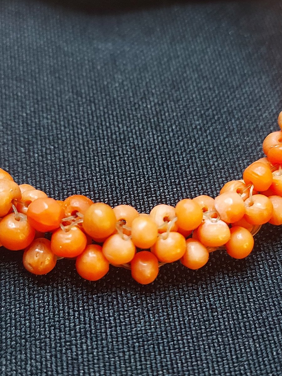 Coral Beads: Necklace And Bracelet-photo-3