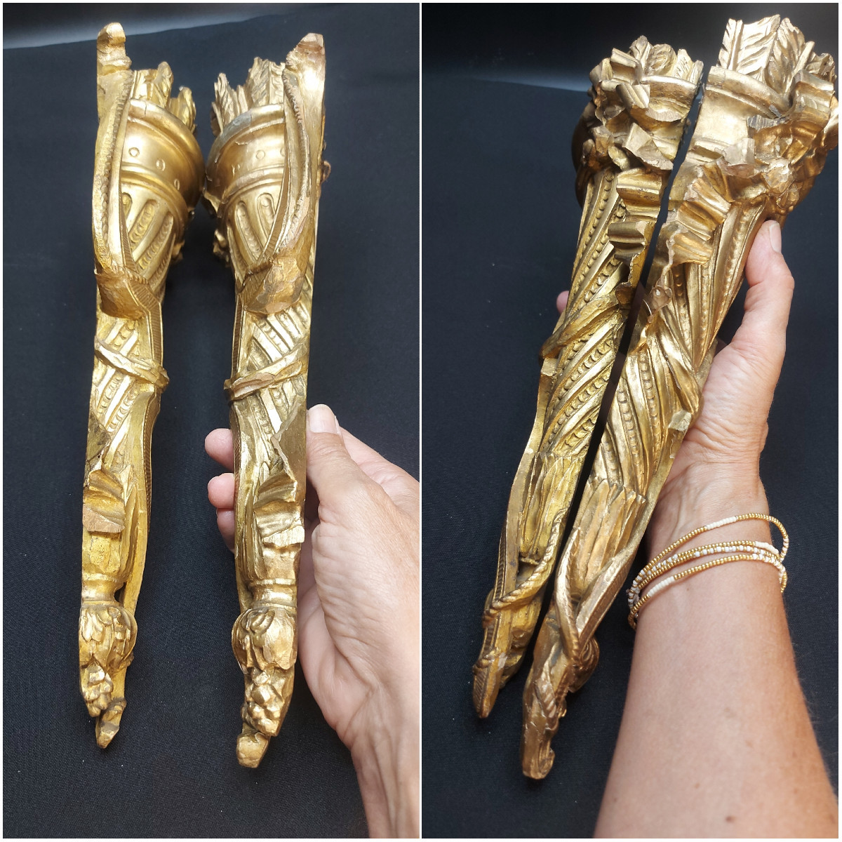 Appliques en bois doré-photo-3