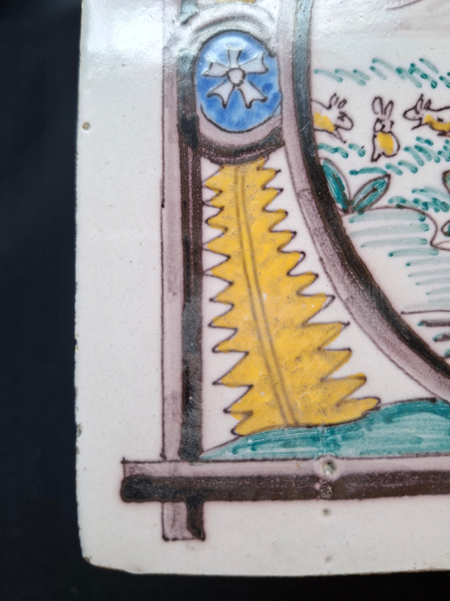 Carreaux de Faïence : Le Loup et Les Trois Lapins-photo-3