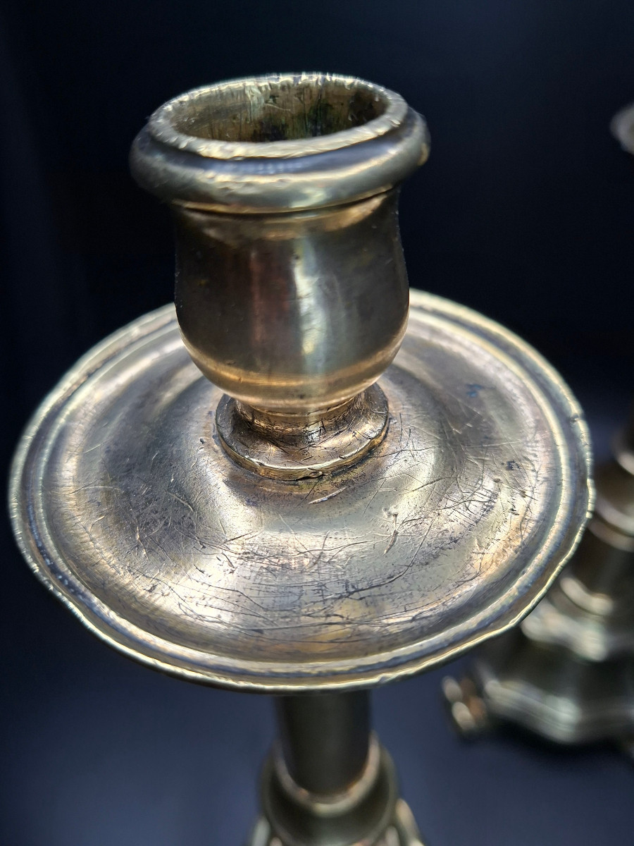 Bronze Candlesticks (pair) Style 17th Century-photo-4