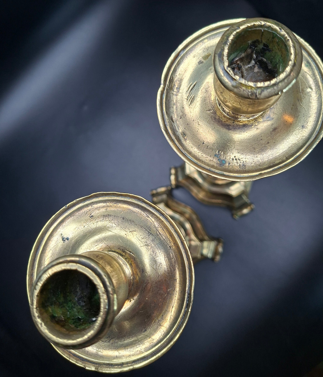 Bronze Candlesticks (pair) Style 17th Century-photo-3