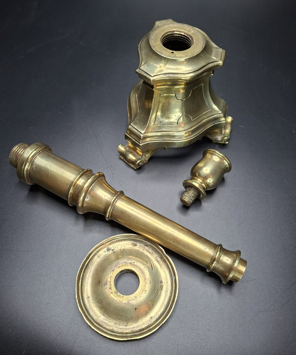Bronze Candlesticks (pair) Style 17th Century-photo-4