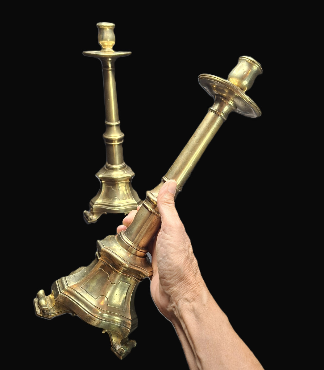 Bronze Candlesticks (pair) Style 17th Century-photo-5