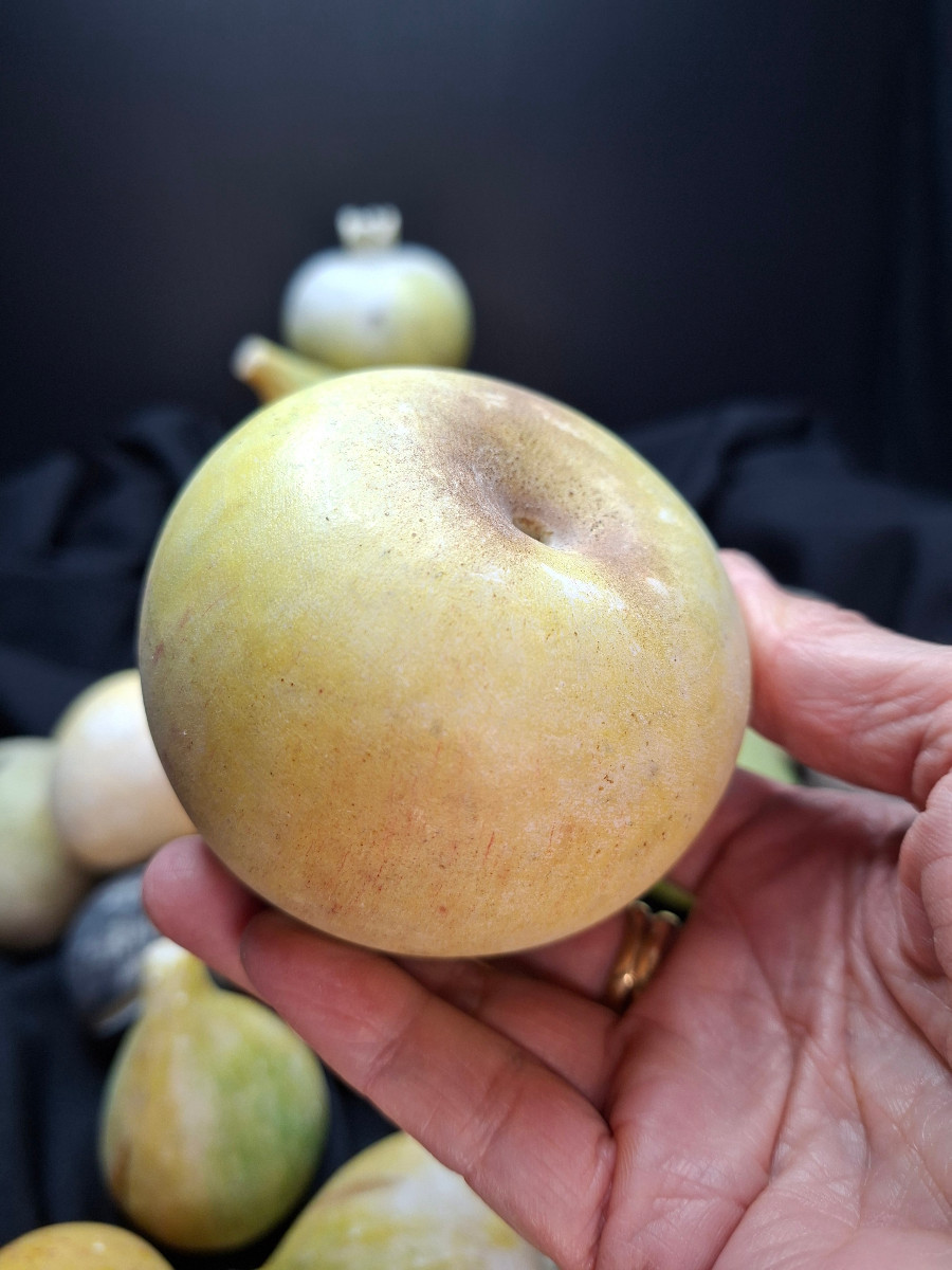 Fruits trompe l'oeil en marbre (21 pièces)-photo-7