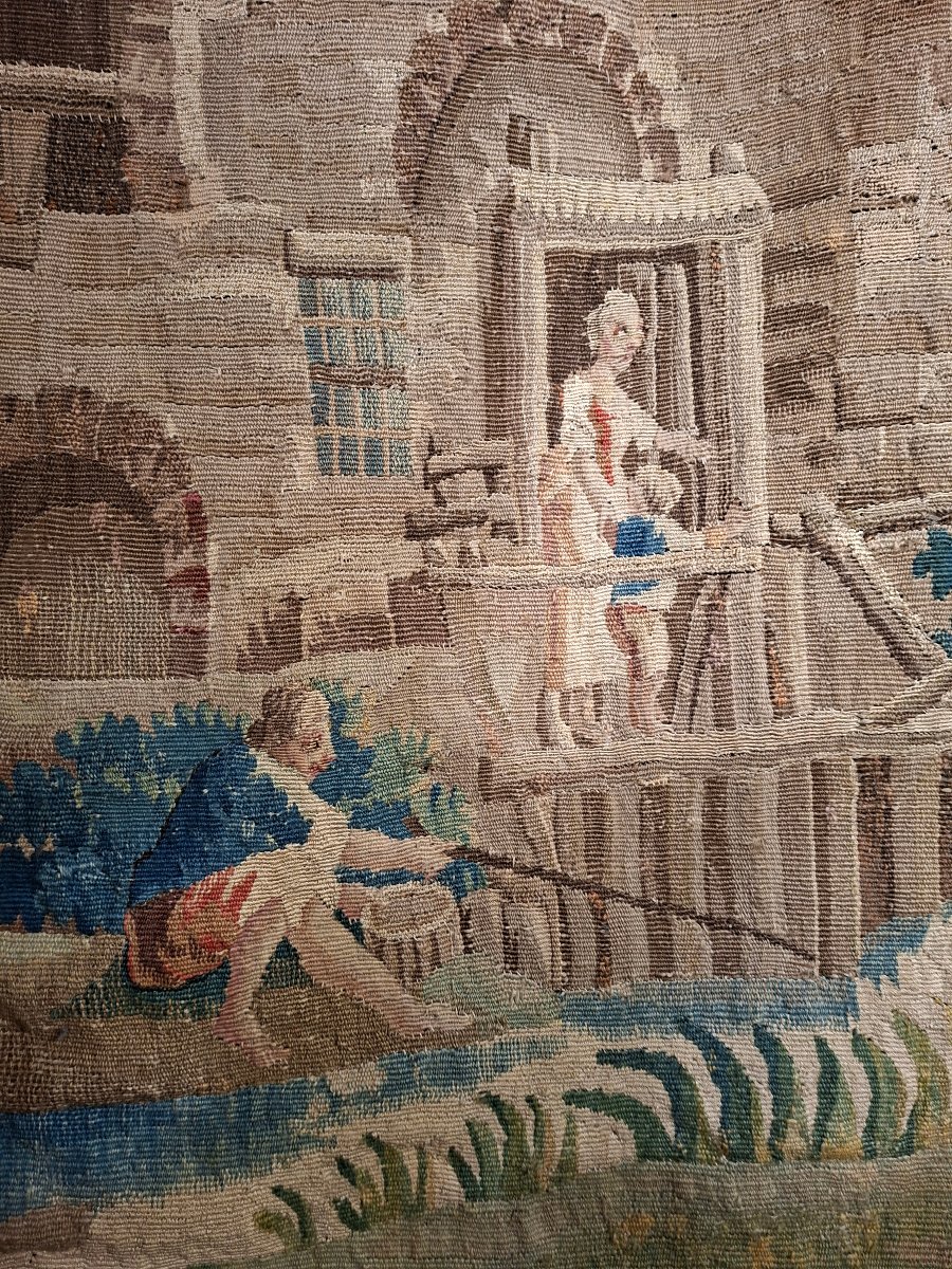 Aubusson Tapestry: *the Charenton Mill*, After A Work By J-b-m Huet-photo-2