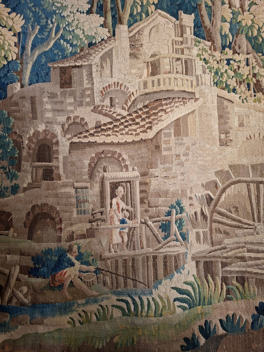 Aubusson Tapestry: *the Charenton Mill*, After A Work By J-b-m Huet-photo-3