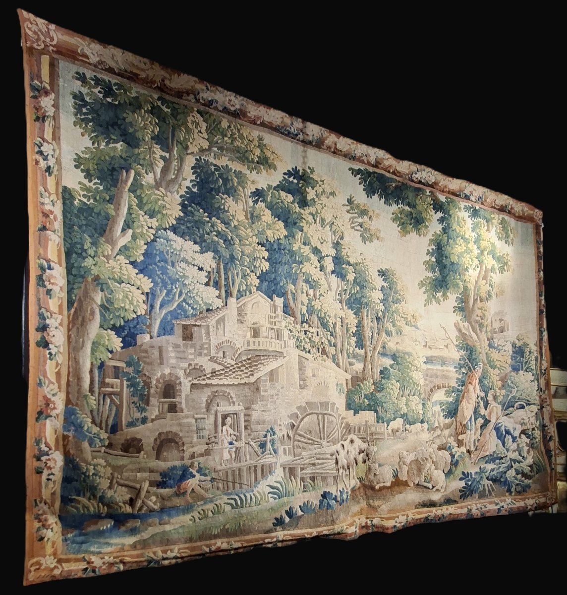 Aubusson Tapestry: *the Charenton Mill*, After A Work By J-b-m Huet
