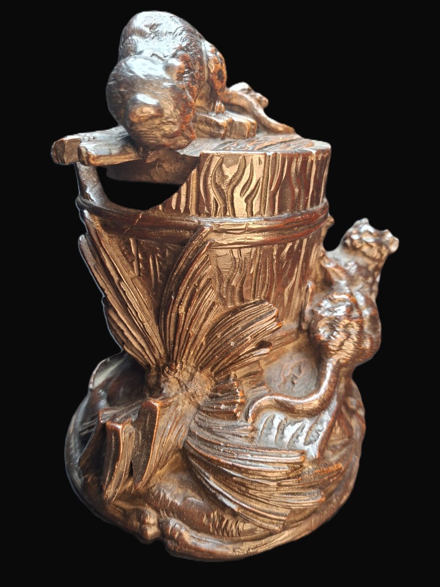 Black Forest Box With Two Playing Cats-photo-4