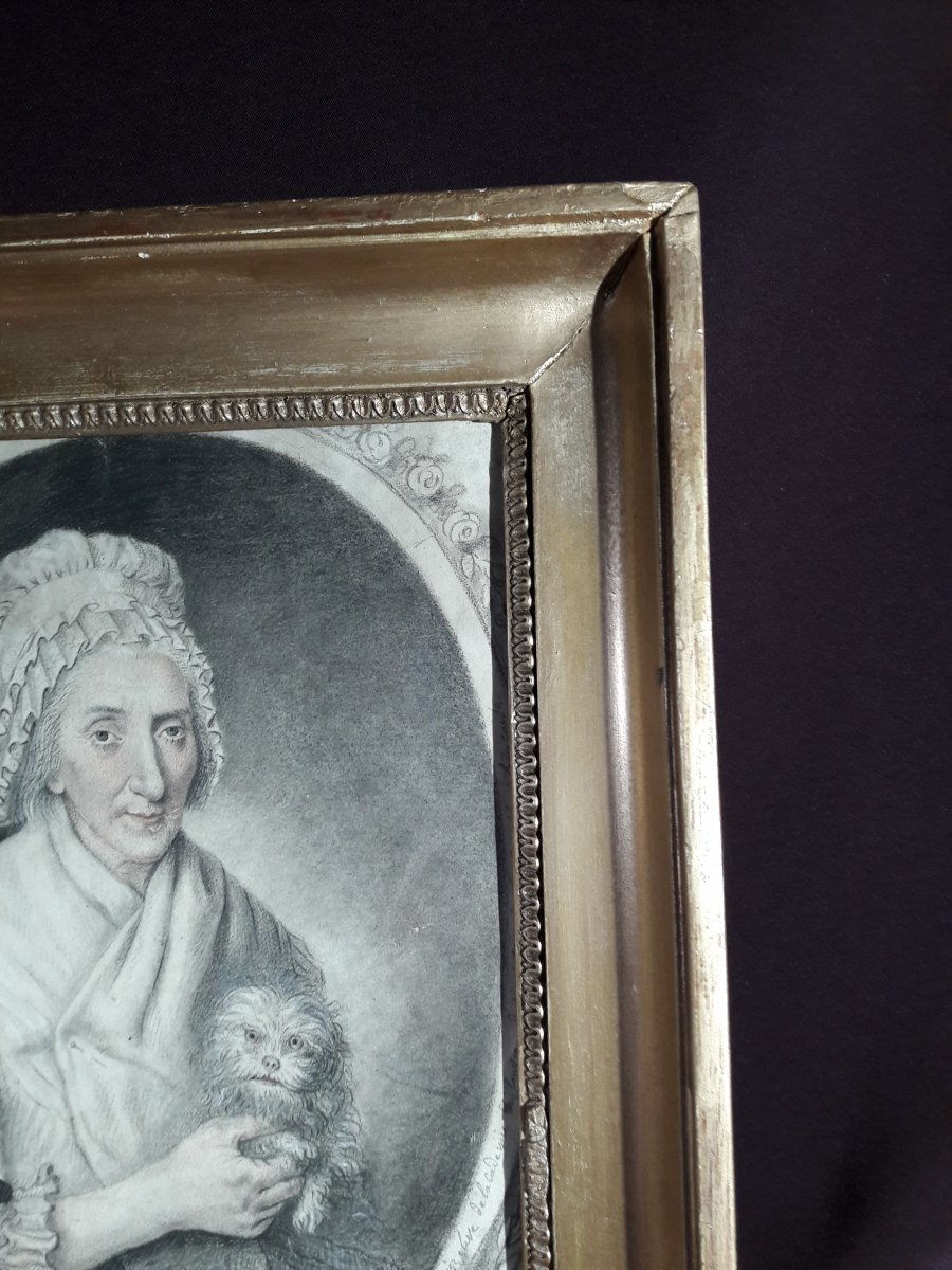 Portrait Of Lady With Dog Period Late 18th Century-photo-3