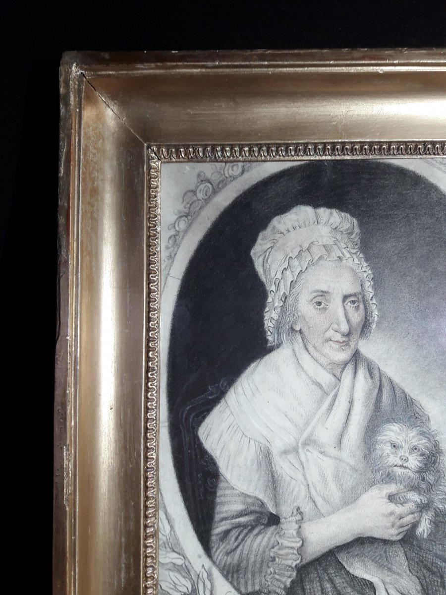 Portrait Of Lady With Dog Period Late 18th Century-photo-4