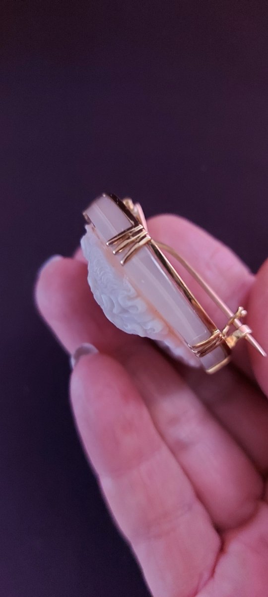 Camée Sur Agate En Broche-photo-3