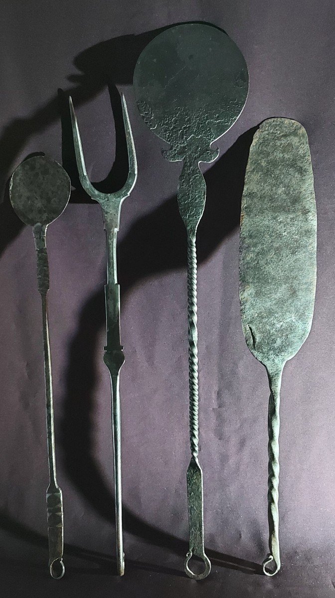 18th Century Wrought Iron Kitchen Utensils-photo-2