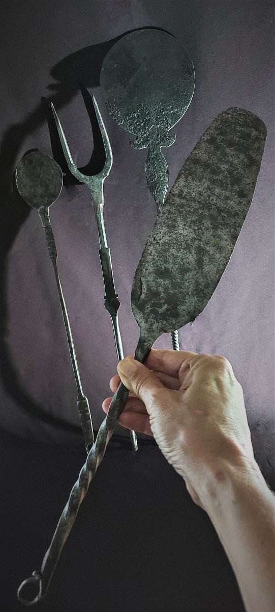 18th Century Wrought Iron Kitchen Utensils