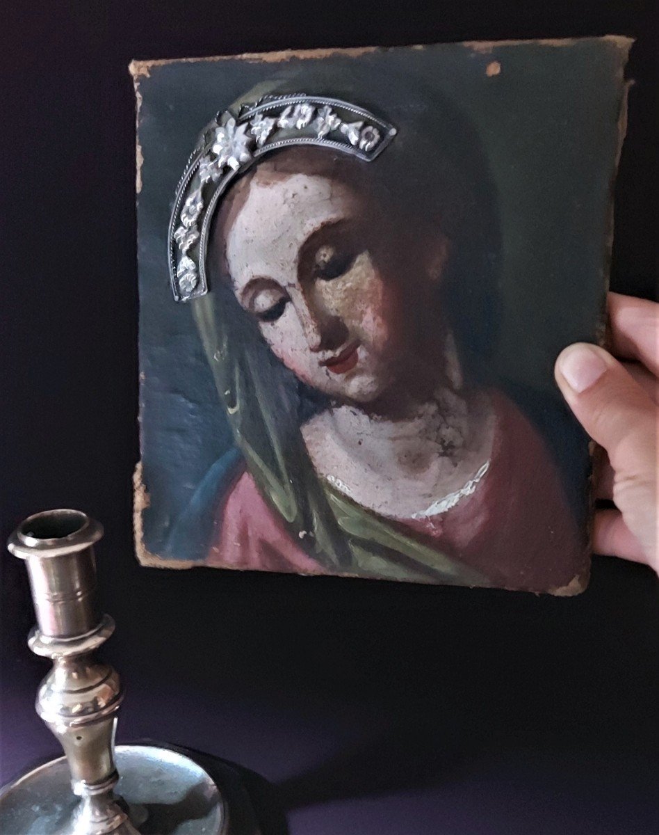 Portrait De La Vierge Marie Début 17e Siècle-photo-4