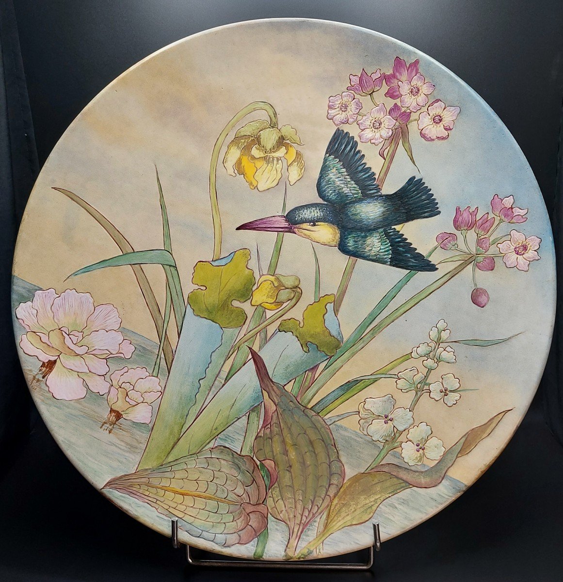 Large Decorative Dish From The Art Nouveau Period-photo-6