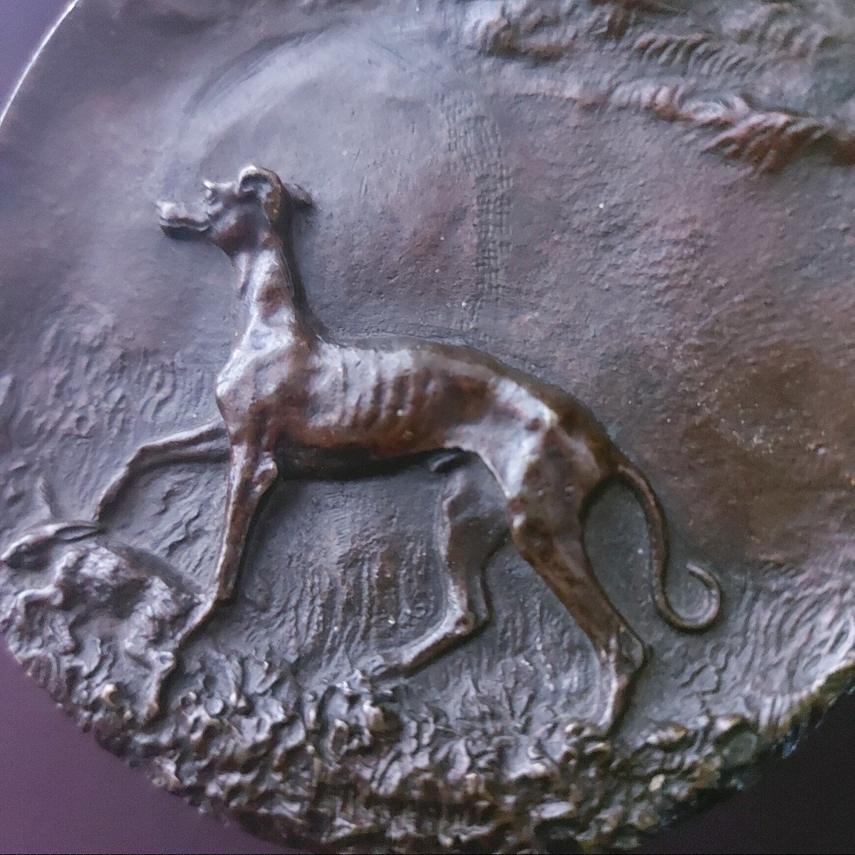 Médaille De Bronze : Le Lévrier Et Le Lièvre-photo-3