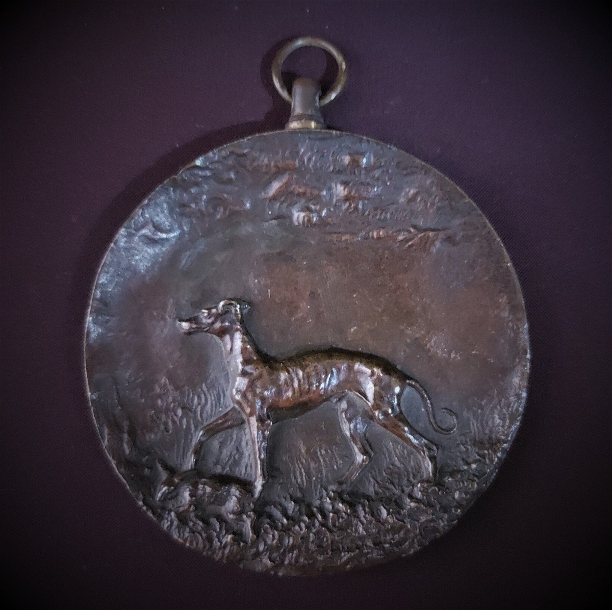 Médaille De Bronze : Le Lévrier Et Le Lièvre