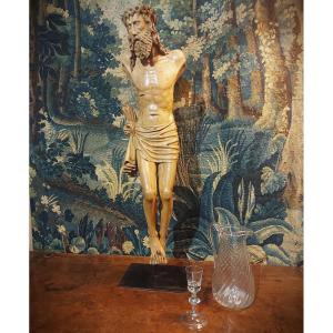 Christ En Bois Sculpté Fin 16e Siècle