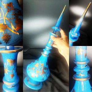 Opaline Bleue : Bouteille Et Son Bouchon