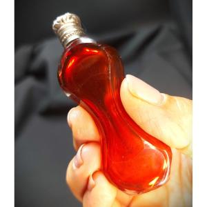 Cut Ruby Crystal Perfume Bottle 