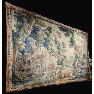 Tapisserie d'Aubusson : Le Moulin de Charenton, d'après un J-B-M Huet