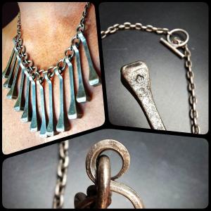 Brutalist Necklace Made From Mustad Farriery Nails