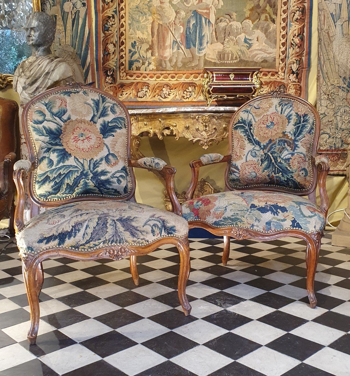 Pair Of Armchairs Louis XV Period-photo-2
